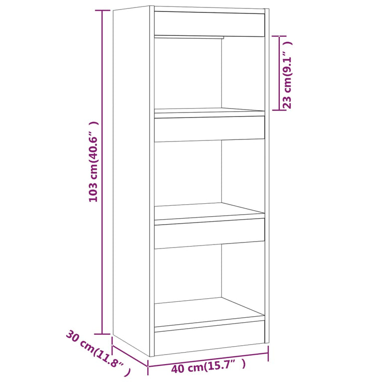 Boekenkast/kamerscherm 40x30x103 cm spaanplaat wit MeubelReus