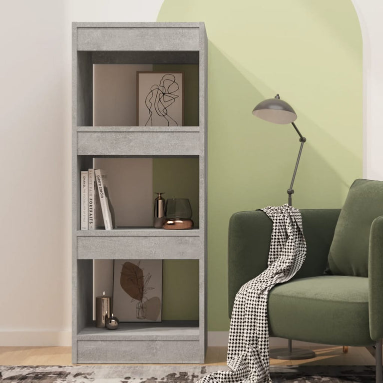 Boekenkast/kamerscherm 40x30x103 cm spaanplaat betongrijs MeubelReus
