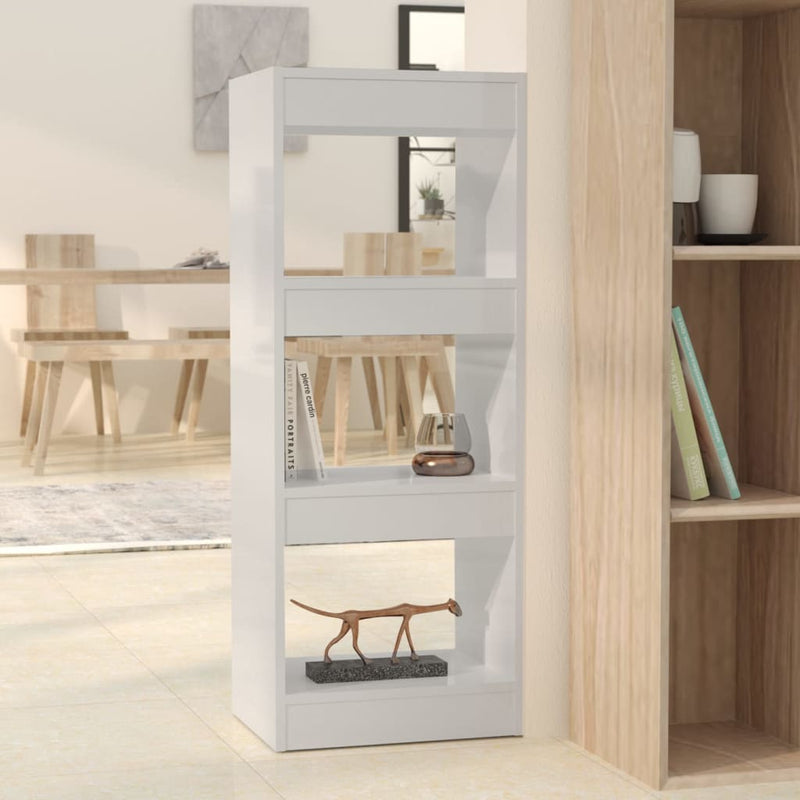 Boekenkast/kamerscherm 40x30x103 cm spaanplaat hoogglans wit MeubelReus