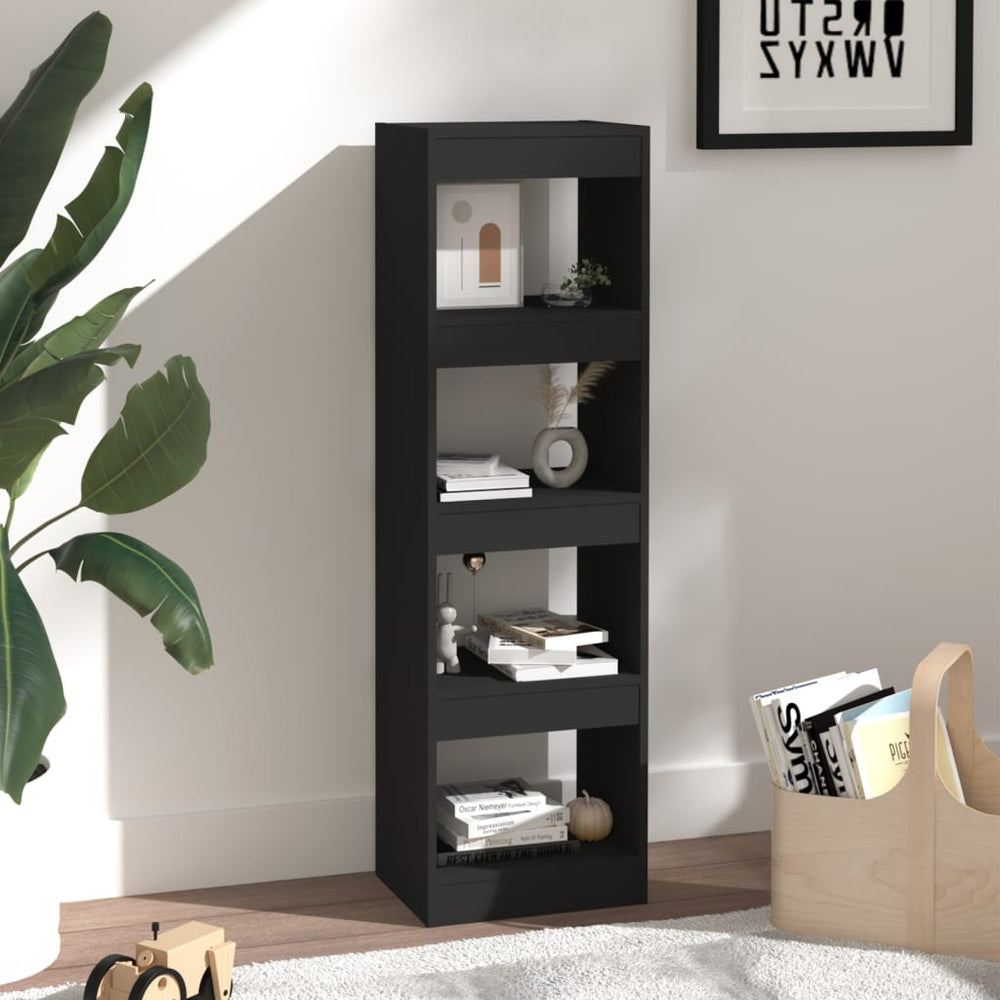 Boekenkast/kamerscherm 40x30x135 cm zwart MeubelReus