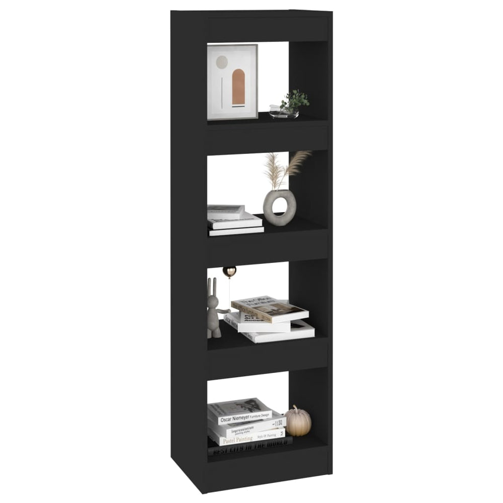 Boekenkast/kamerscherm 40x30x135 cm zwart MeubelReus