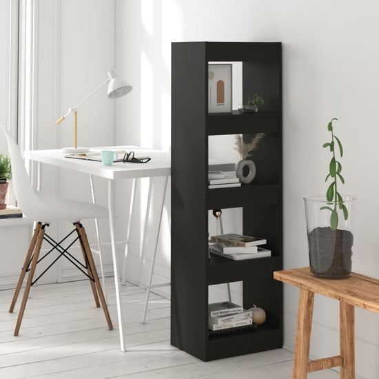 Boekenkast/kamerscherm 40x30x135 cm zwart MeubelReus