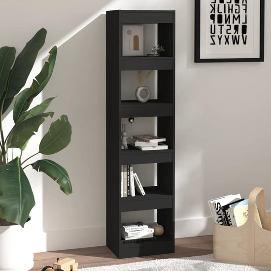 Boekenkast/kamerscherm 40x30x166 cm zwart MeubelReus