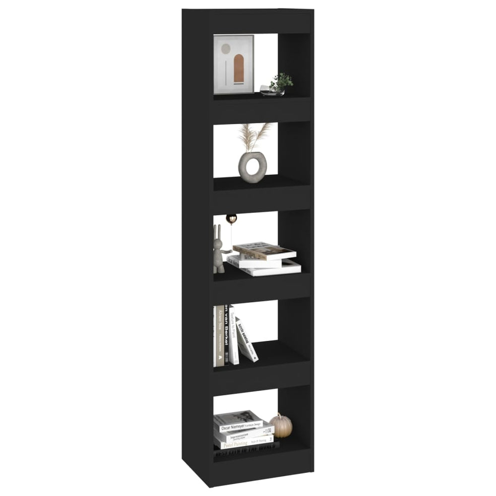 Boekenkast/kamerscherm 40x30x166 cm zwart MeubelReus