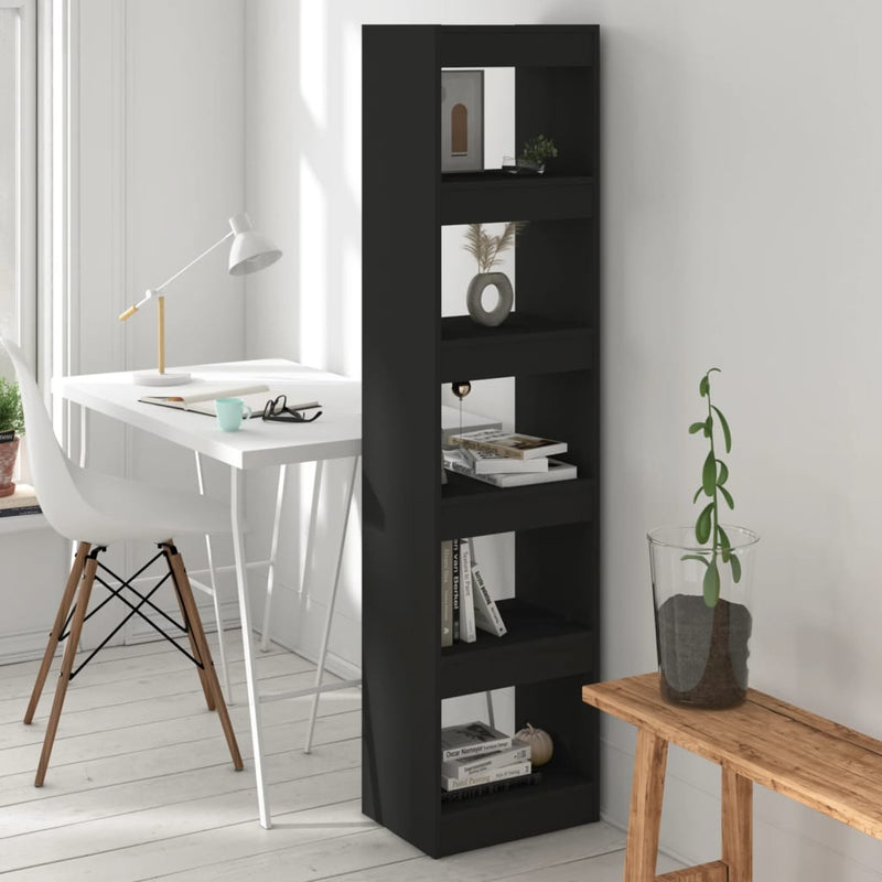 Boekenkast/kamerscherm 40x30x166 cm zwart MeubelReus