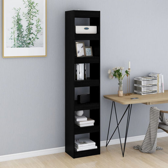 Boekenkast/kamerscherm 40x30x198 cm zwart MeubelReus