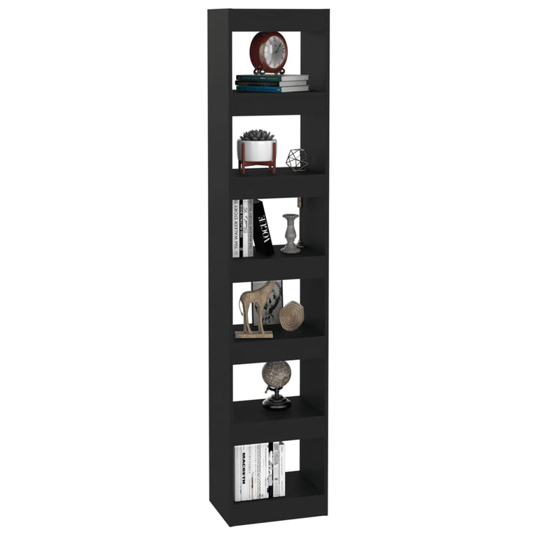 Boekenkast/kamerscherm 40x30x198 cm zwart MeubelReus