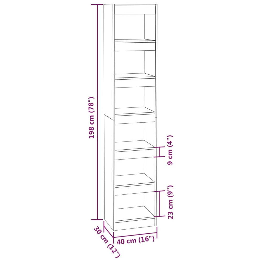 Boekenkast/kamerscherm 40x30x198 cm zwart MeubelReus