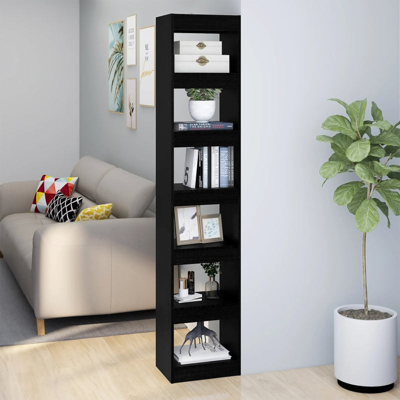 Boekenkast/kamerscherm 40x30x198 cm zwart MeubelReus
