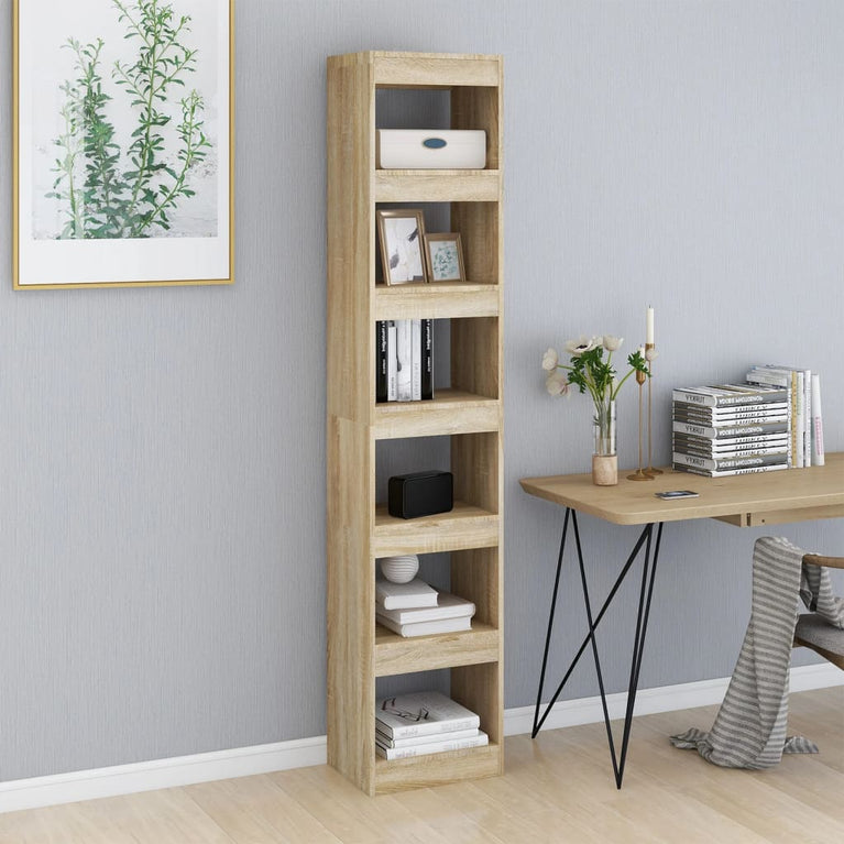 Boekenkast/kamerscherm 40x30x198 cm sonoma eikenkleurig MeubelReus