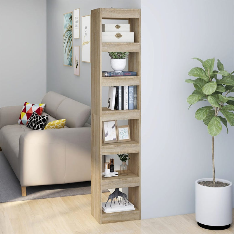 Boekenkast/kamerscherm 40x30x198 cm sonoma eikenkleurig MeubelReus