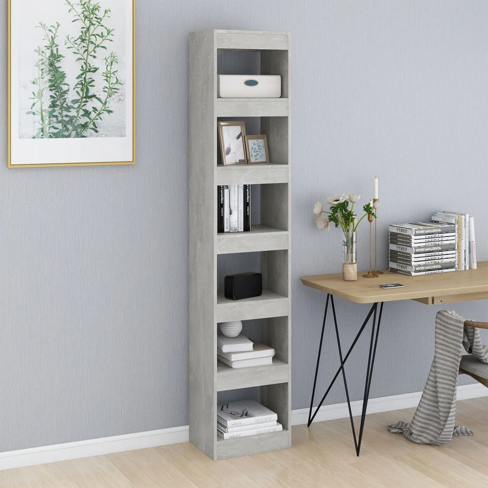 Boekenkast/kamerscherm 40x30x198 cm betongrijs MeubelReus