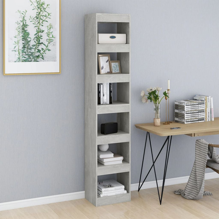 Boekenkast/kamerscherm 40x30x198 cm betongrijs MeubelReus