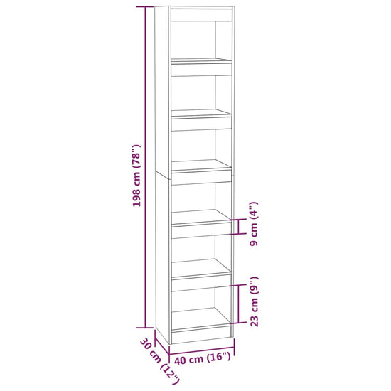 Boekenkast/kamerscherm 40x30x198 cm betongrijs MeubelReus