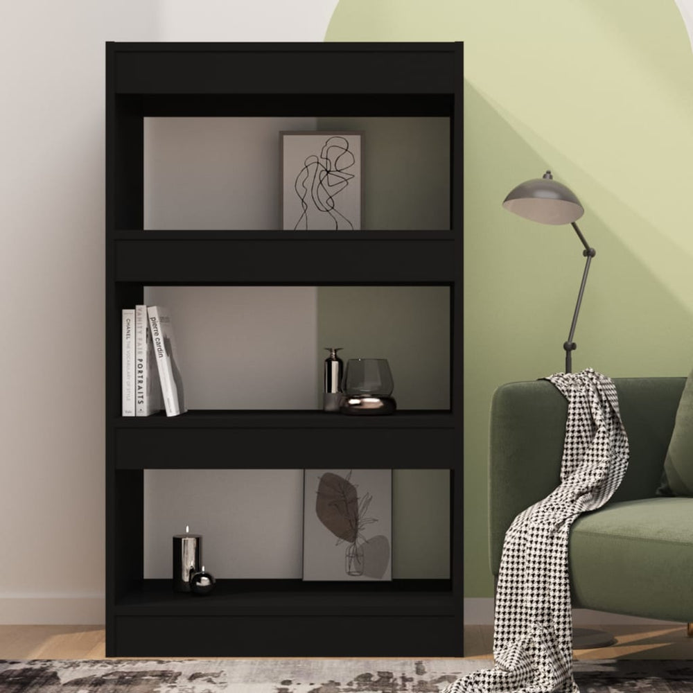 Boekenkast/kamerscherm 60x30x103 cm spaanplaat zwart MeubelReus
