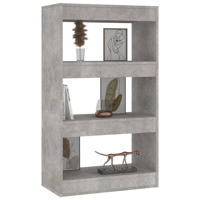 Boekenkast/kamerscherm 60x30x103 cm spaanplaat betongrijs MeubelReus