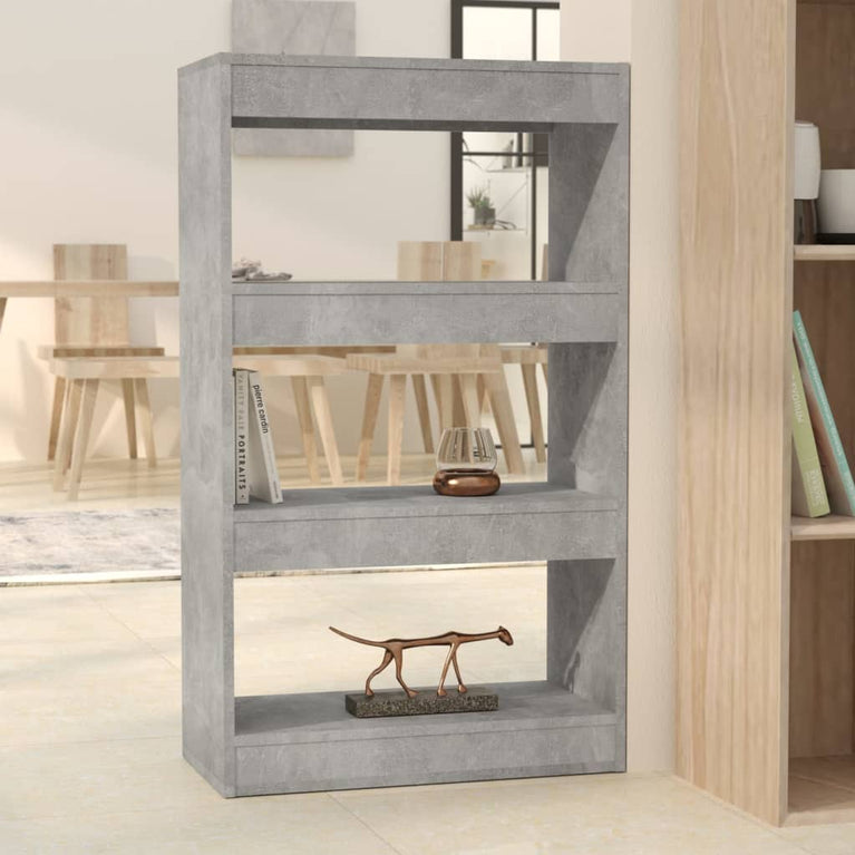 Boekenkast/kamerscherm 60x30x103 cm spaanplaat betongrijs MeubelReus