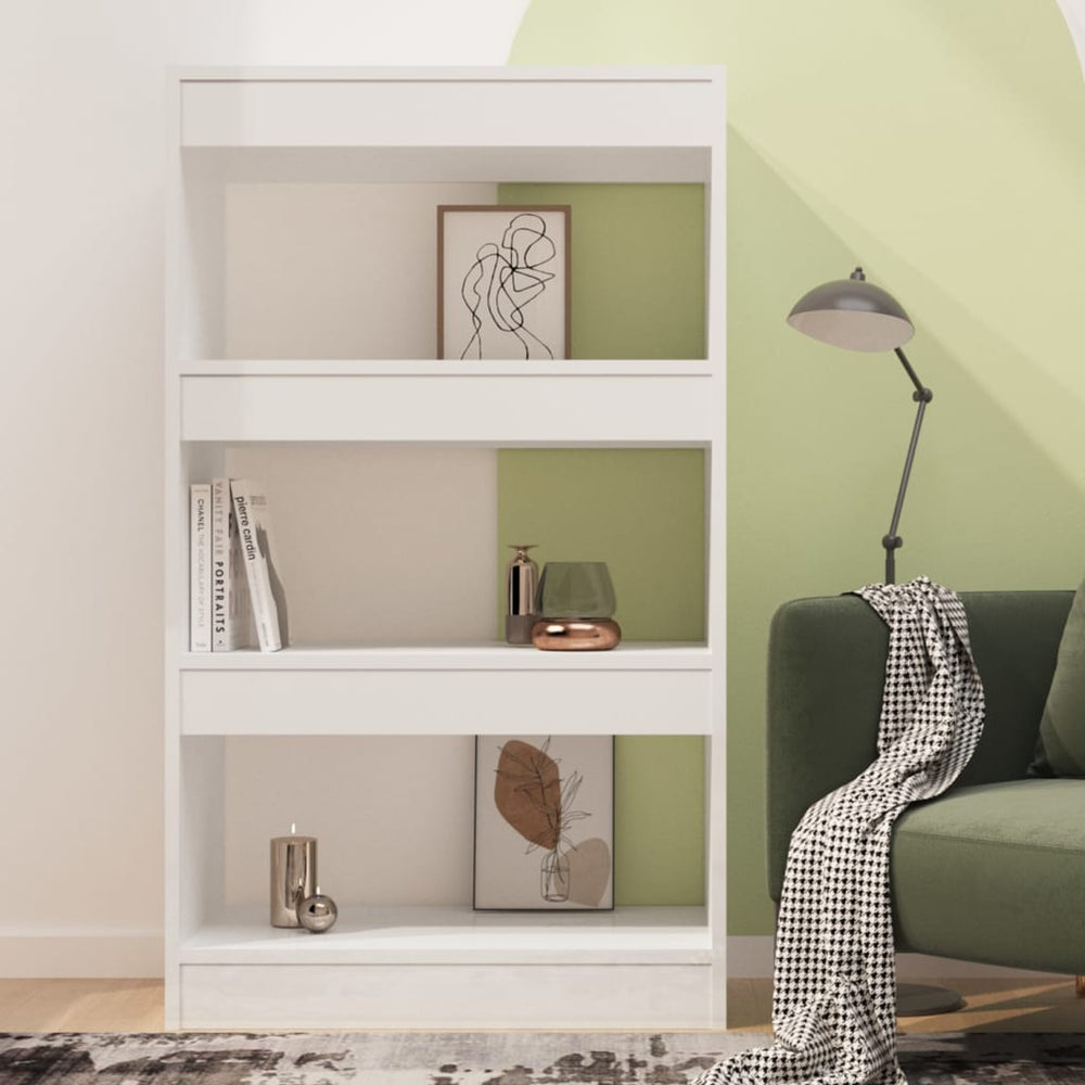 Boekenkast/kamerscherm 60x30x103 cm spaanplaat hoogglans wit MeubelReus