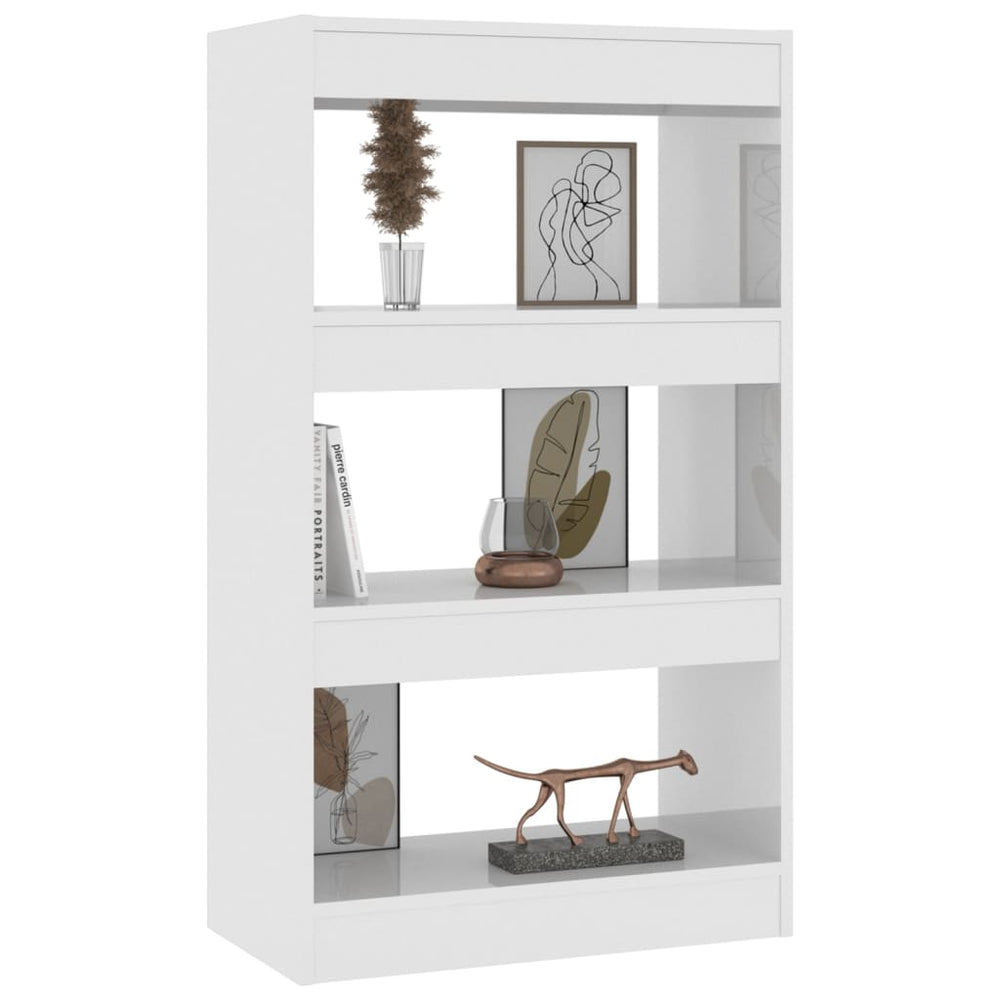 Boekenkast/kamerscherm 60x30x103 cm spaanplaat hoogglans wit MeubelReus