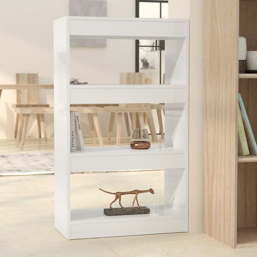 Boekenkast/kamerscherm 60x30x103 cm spaanplaat hoogglans wit MeubelReus