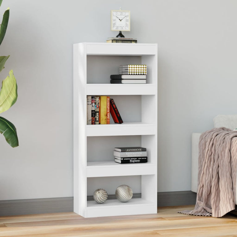 Boekenkast/kamerscherm 60x30x135 cm bewerkt hout wit MeubelReus