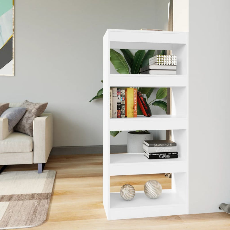 Boekenkast/kamerscherm 60x30x135 cm bewerkt hout wit MeubelReus