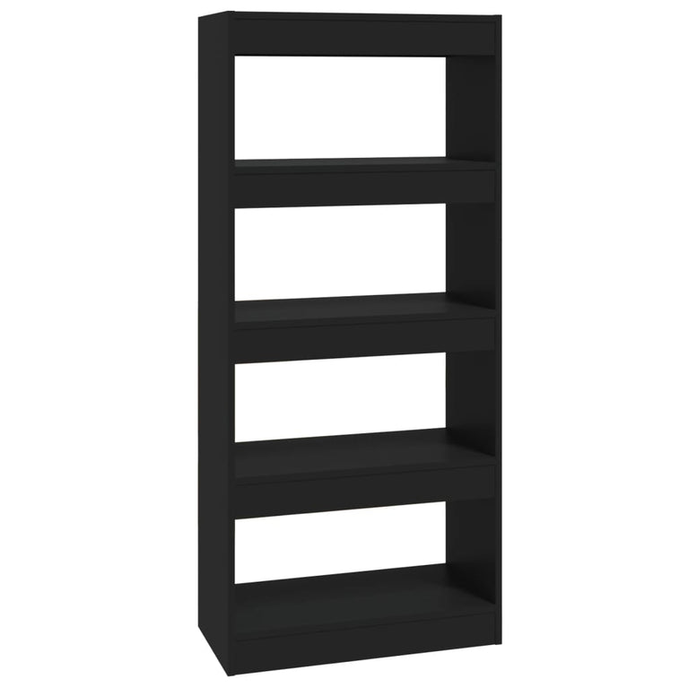 Boekenkast/kamerscherm 60x30x135 cm bewerkt hout zwart MeubelReus