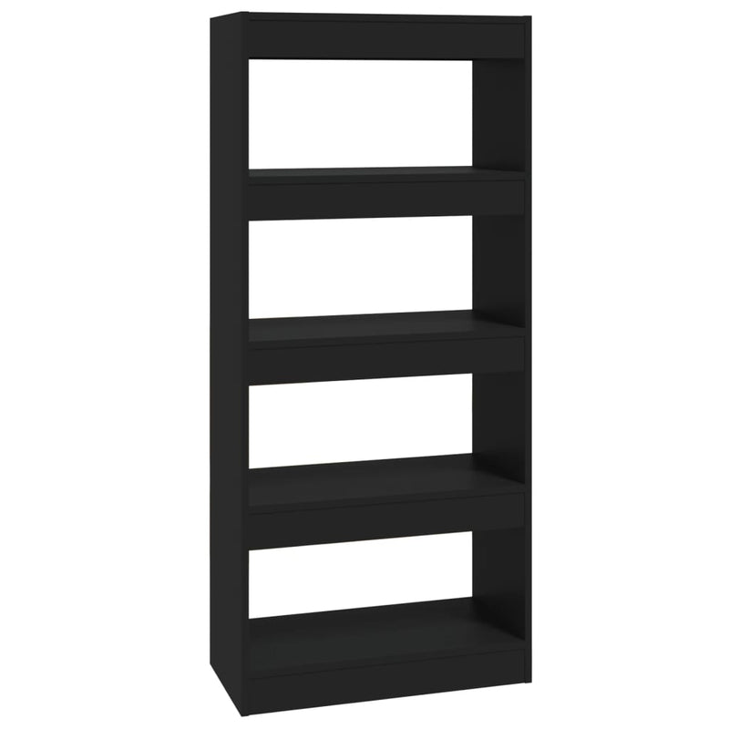 Boekenkast/kamerscherm 60x30x135 cm bewerkt hout zwart MeubelReus