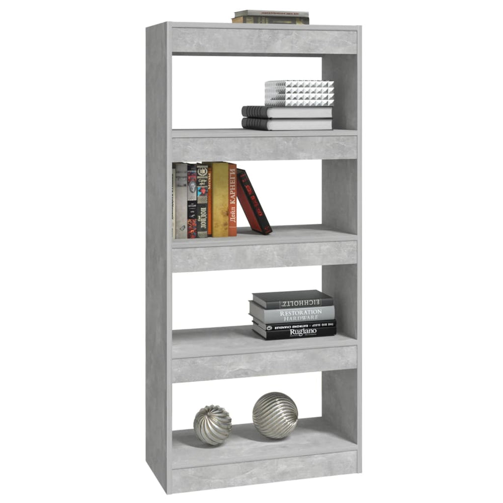 Boekenkast/kamerscherm 60x30x135 cm bewerkt hout betongrijs MeubelReus