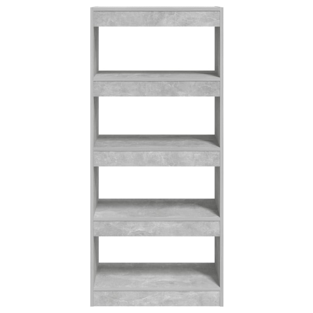 Boekenkast/kamerscherm 60x30x135 cm bewerkt hout betongrijs MeubelReus