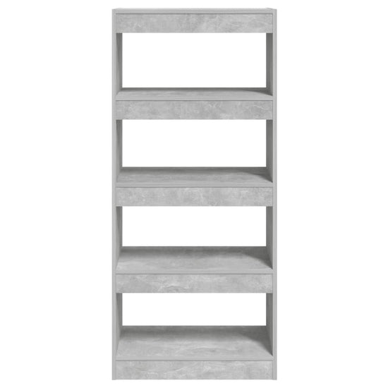 Boekenkast/kamerscherm 60x30x135 cm bewerkt hout betongrijs MeubelReus