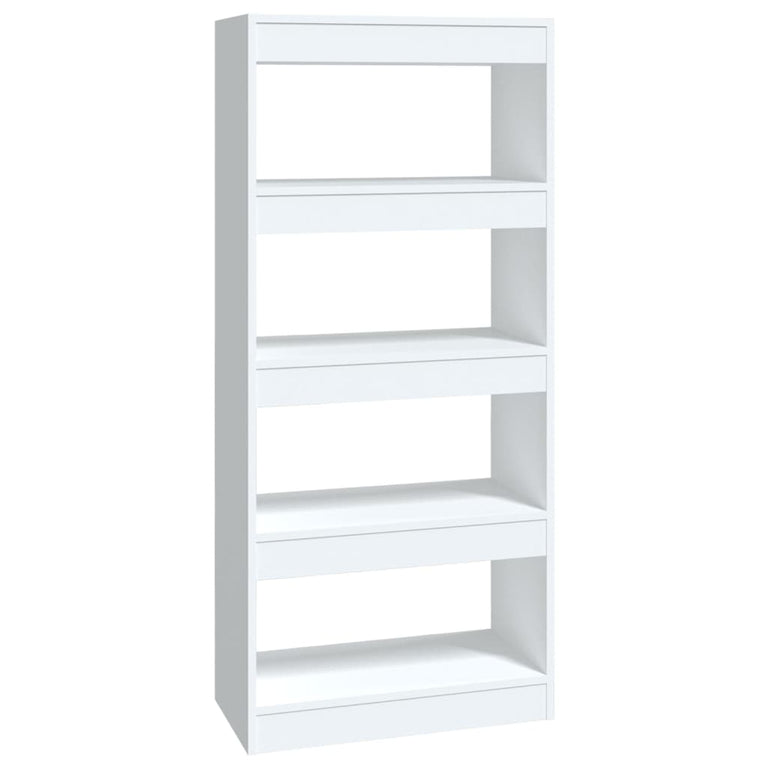 Boekenkast/kamerscherm 60x30x135 cm bewerkt hout hoogglans wit MeubelReus