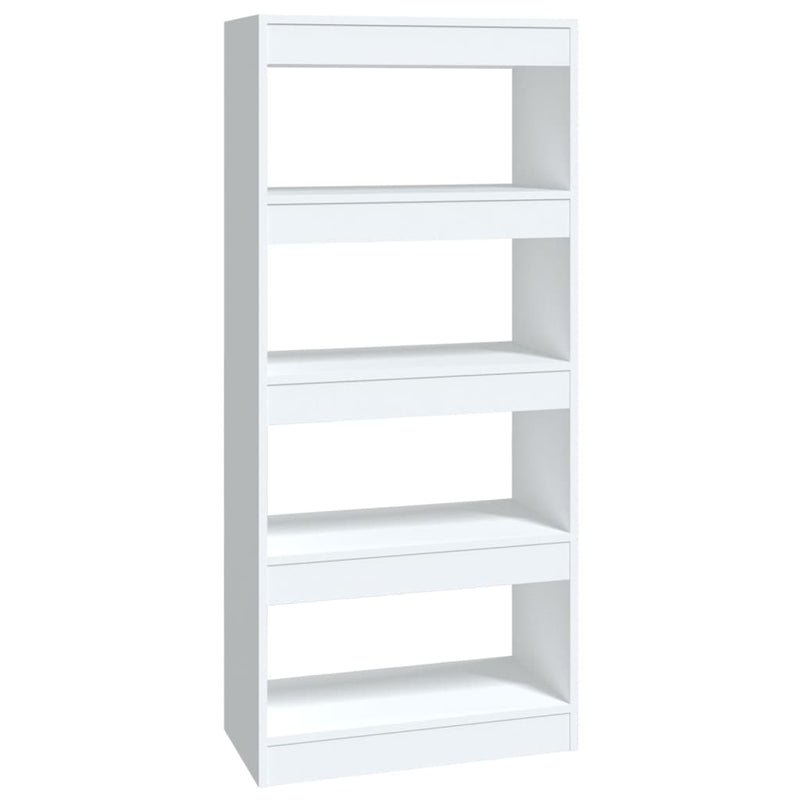 Boekenkast/kamerscherm 60x30x135 cm bewerkt hout hoogglans wit MeubelReus