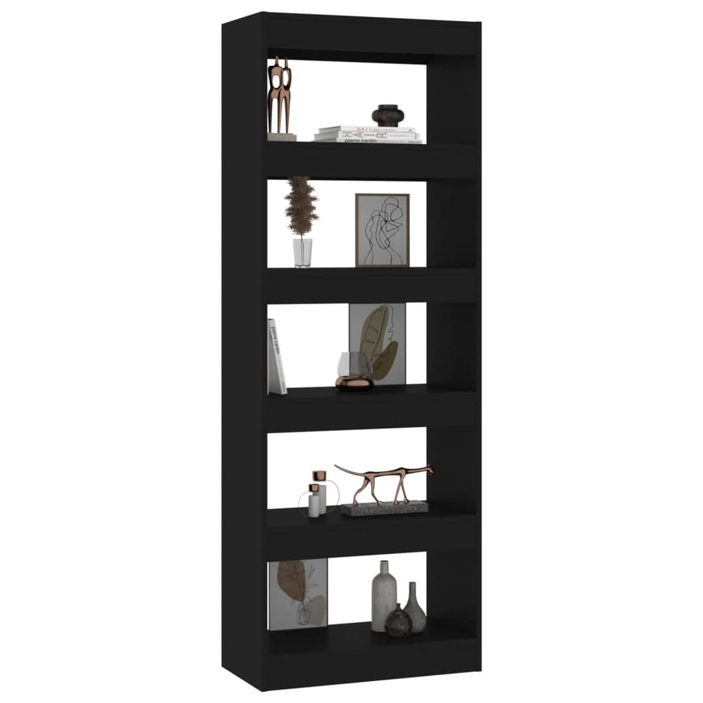 Boekenkast/kamerscherm 60x30x166 cm spaanplaat zwart MeubelReus