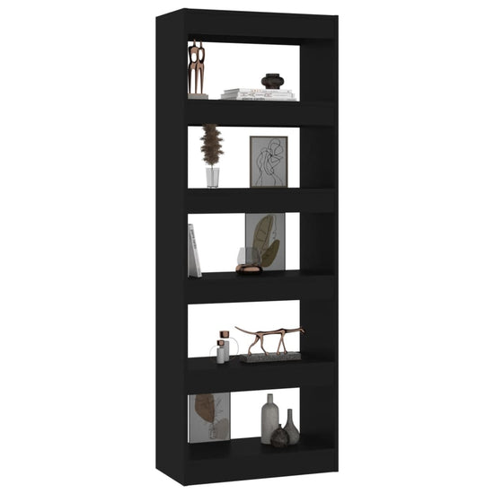Boekenkast/kamerscherm 60x30x166 cm spaanplaat zwart MeubelReus