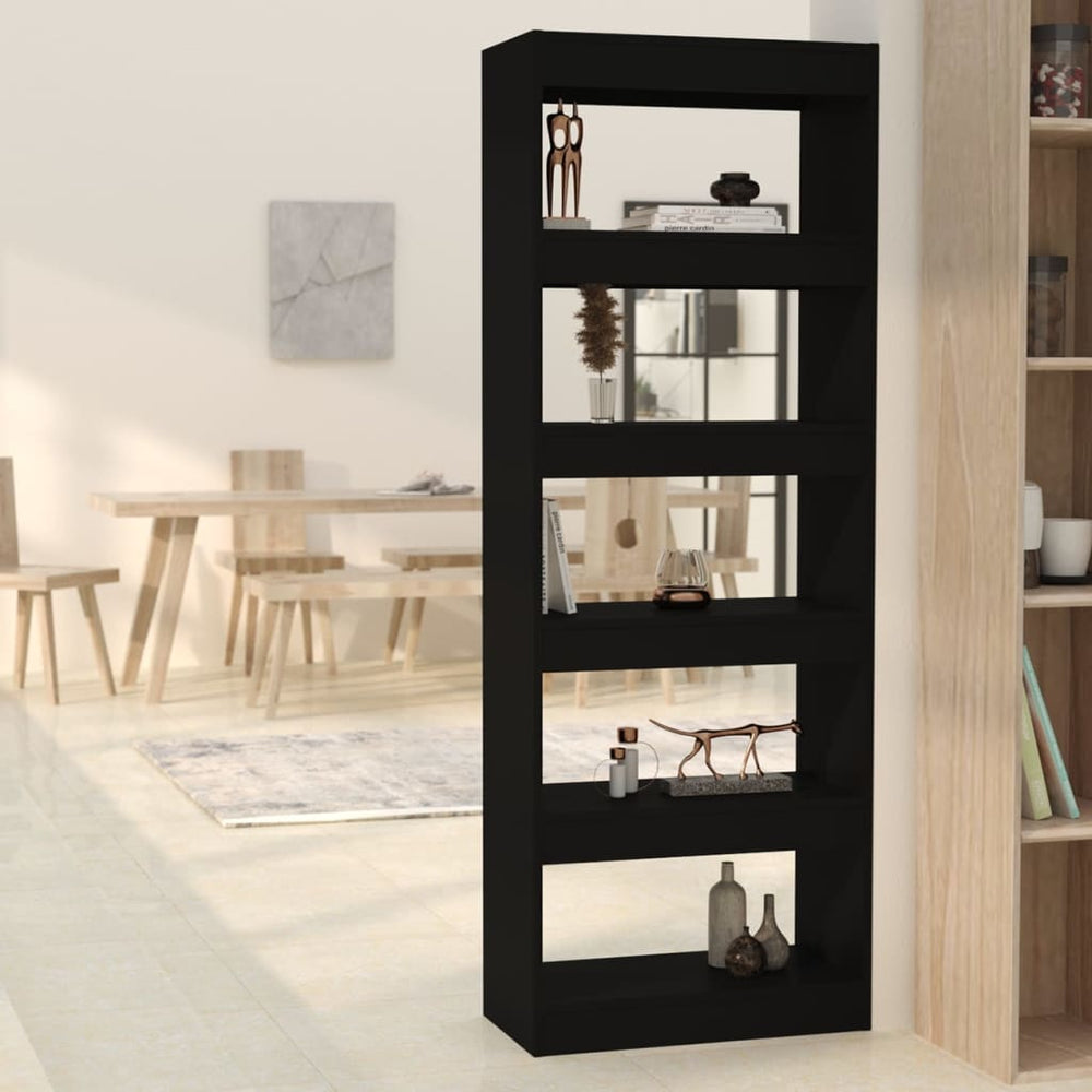 Boekenkast/kamerscherm 60x30x166 cm spaanplaat zwart MeubelReus