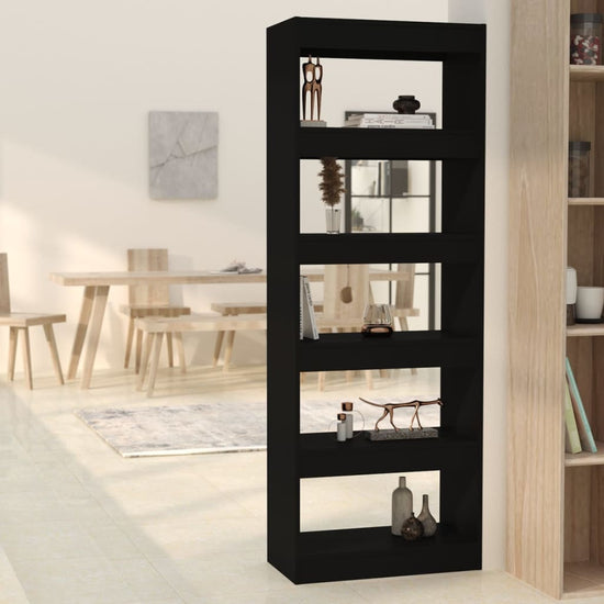 Boekenkast/kamerscherm 60x30x166 cm spaanplaat zwart MeubelReus