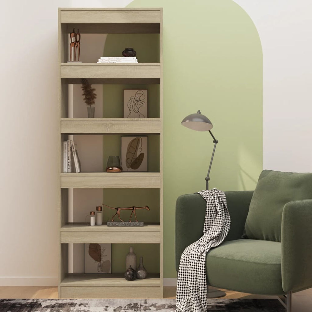 Boekenkast/kamerscherm 60x30x166 cm spaanplaat sonoma eiken MeubelReus