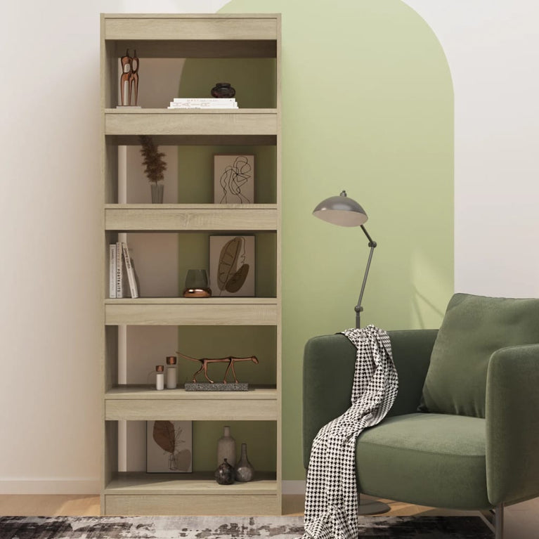 Boekenkast/kamerscherm 60x30x166 cm spaanplaat sonoma eiken MeubelReus