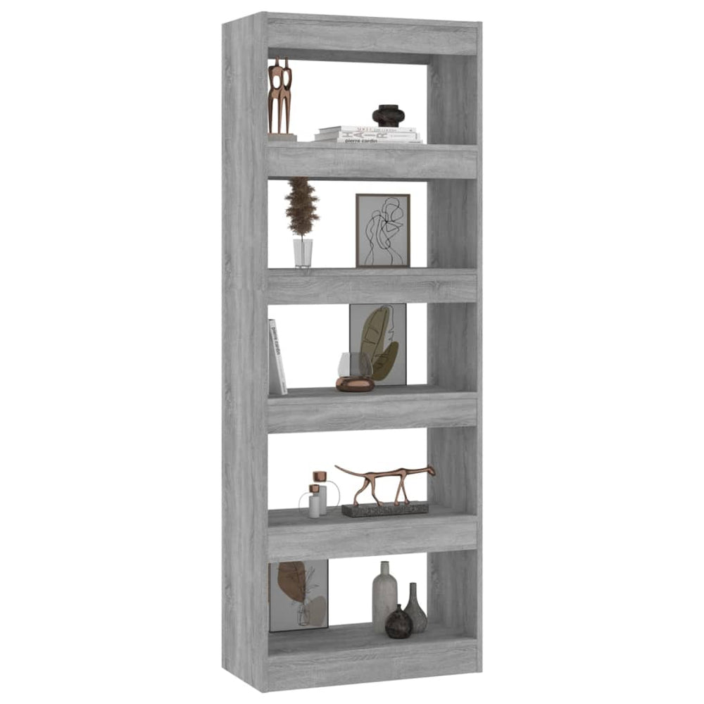 Boekenkast/kamerscherm 60x30x166 cm spaanplaat betongrijs MeubelReus