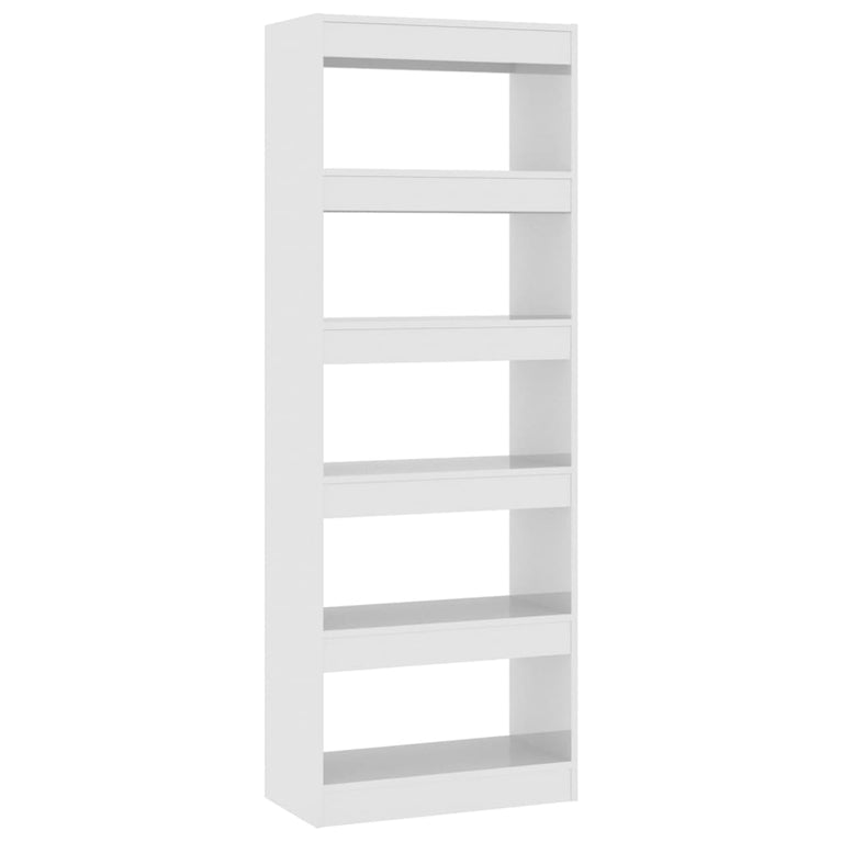 Boekenkast/kamerscherm 60x30x166 cm spaanplaat hoogglans wit MeubelReus