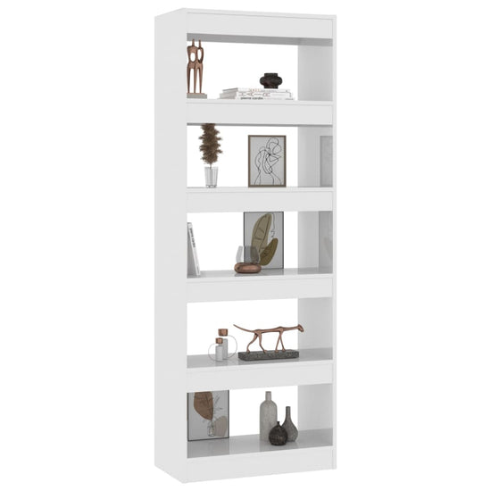 Boekenkast/kamerscherm 60x30x166 cm spaanplaat hoogglans wit MeubelReus