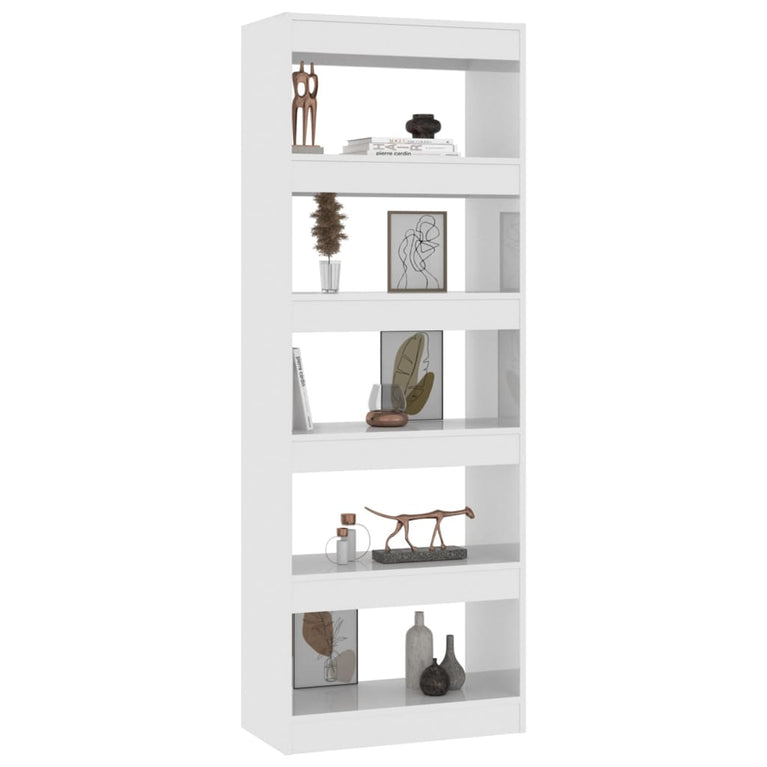 Boekenkast/kamerscherm 60x30x166 cm spaanplaat hoogglans wit MeubelReus