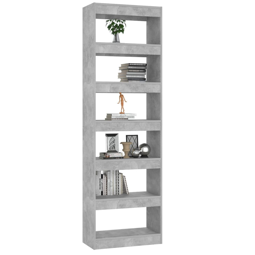 Boekenkast/kamerscherm 60x30x198 cm betongrijs MeubelReus