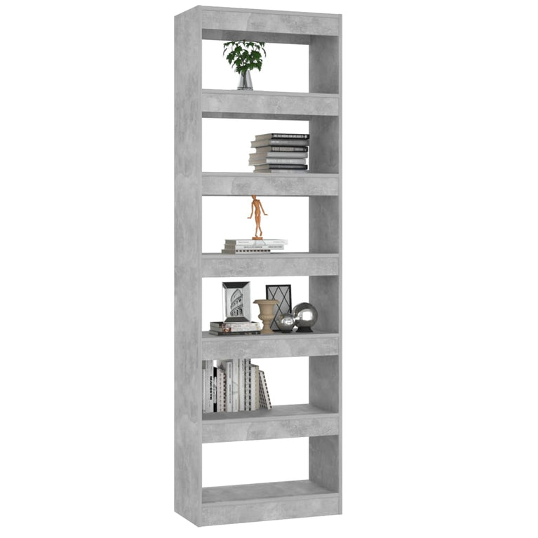 Boekenkast/kamerscherm 60x30x198 cm betongrijs MeubelReus