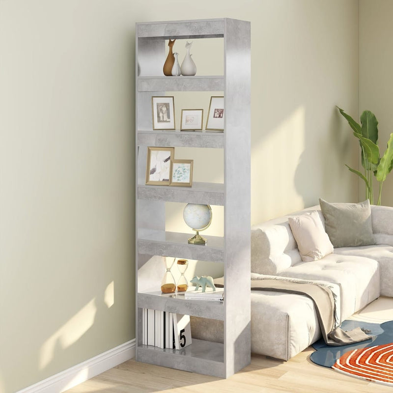 Boekenkast/kamerscherm 60x30x198 cm betongrijs MeubelReus