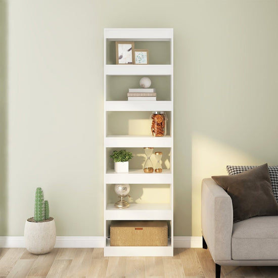Boekenkast/kamerscherm 60x30x198 cm hoogglans wit MeubelReus