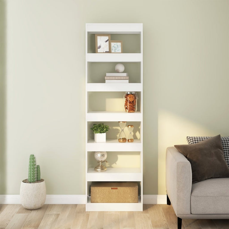 Boekenkast/kamerscherm 60x30x198 cm hoogglans wit MeubelReus