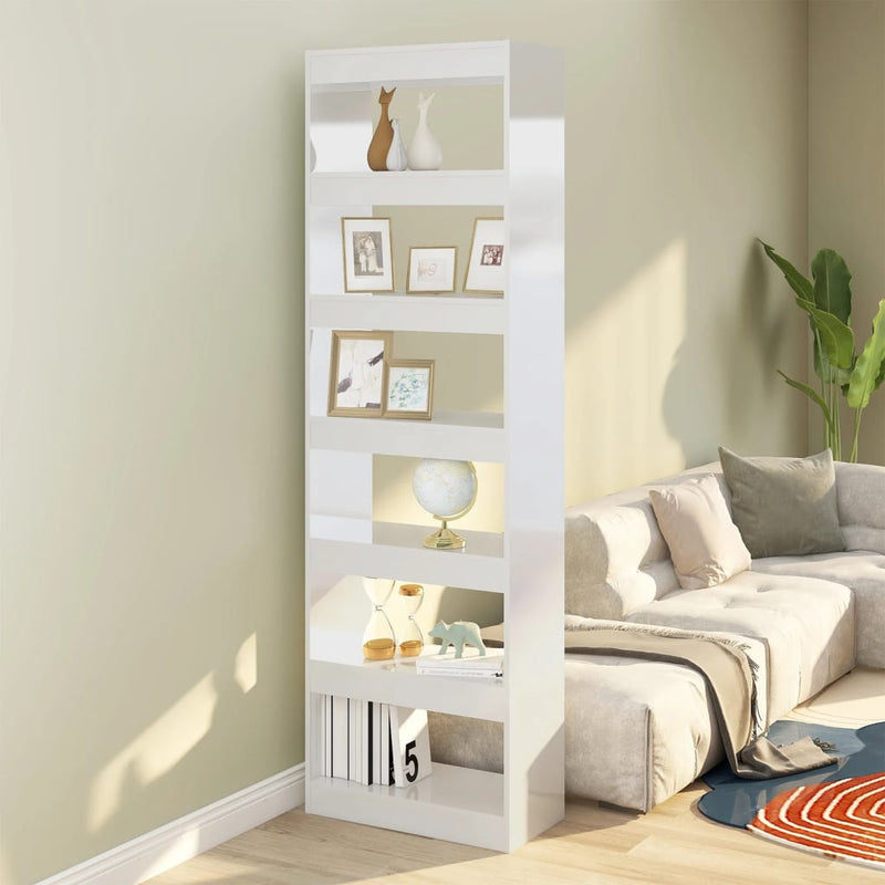 Boekenkast/kamerscherm 60x30x198 cm hoogglans wit MeubelReus