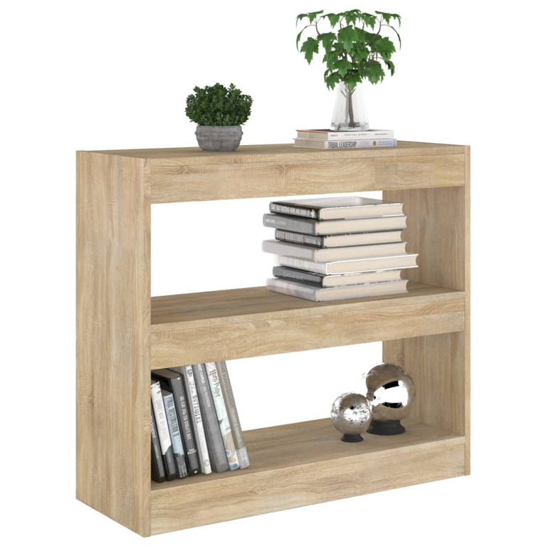 Boekenkast/kamerscherm 80x30x72 cm sonoma eikenkleurig MeubelReus